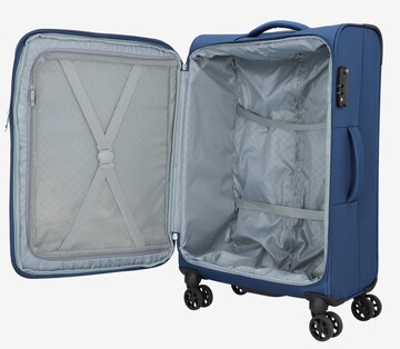 D&N Travel Line 6404 4-Rollen Trolley 68 cm in Blau