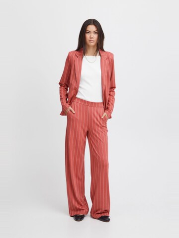 ICHI - Pierna ancha Pantalón ' Ruti ' en rojo