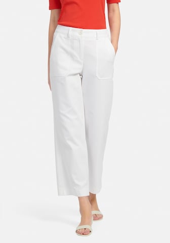 Peter Hahn Wide leg Broek in Wit: voorkant