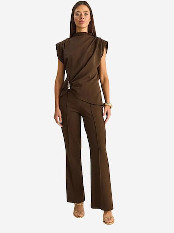 Pantalons de tailleur Bianco Lucci en marron : devant