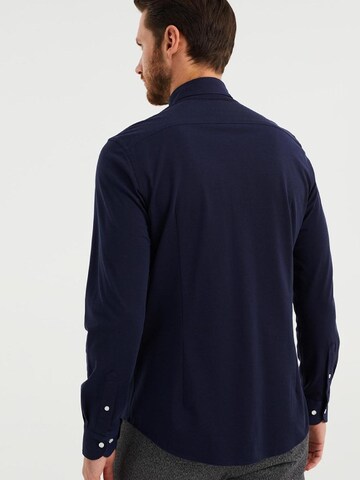 WE Fashion Slim fit Overhemd in Blauw