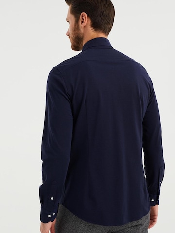 WE Fashion Slim fit Overhemd in Blauw