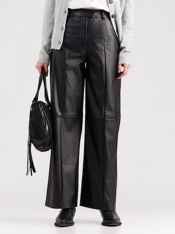 juoda ABOUT YOU Plačios klešnės Kelnės 'Ines': priekis