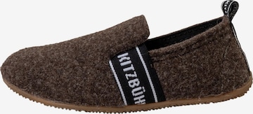 Living Kitzbühel Slippers 'T-Modell Filz' in Brown: front