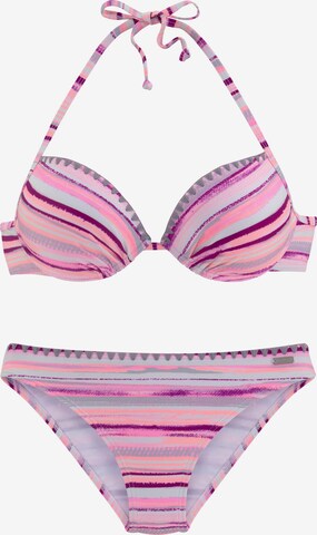 VENICE BEACH Push-up Bikiny – pink: přední strana