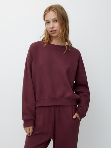 Sweat-shirt Pull&Bear en rouge : devant