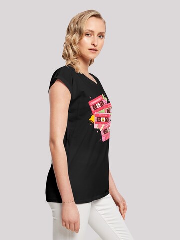 T-shirt 'Christmas Retro Song Tapes Pink' F4NT4STIC en noir
