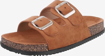 Ital-Design Mules in Brown: front