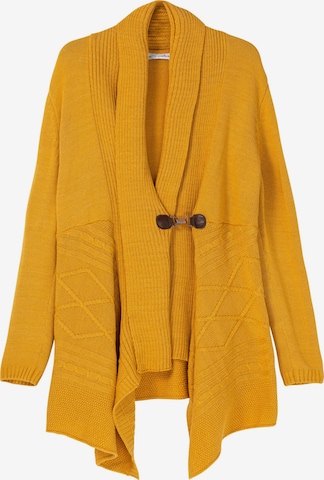 SHEEGO Knit Cardigan in Yellow: front