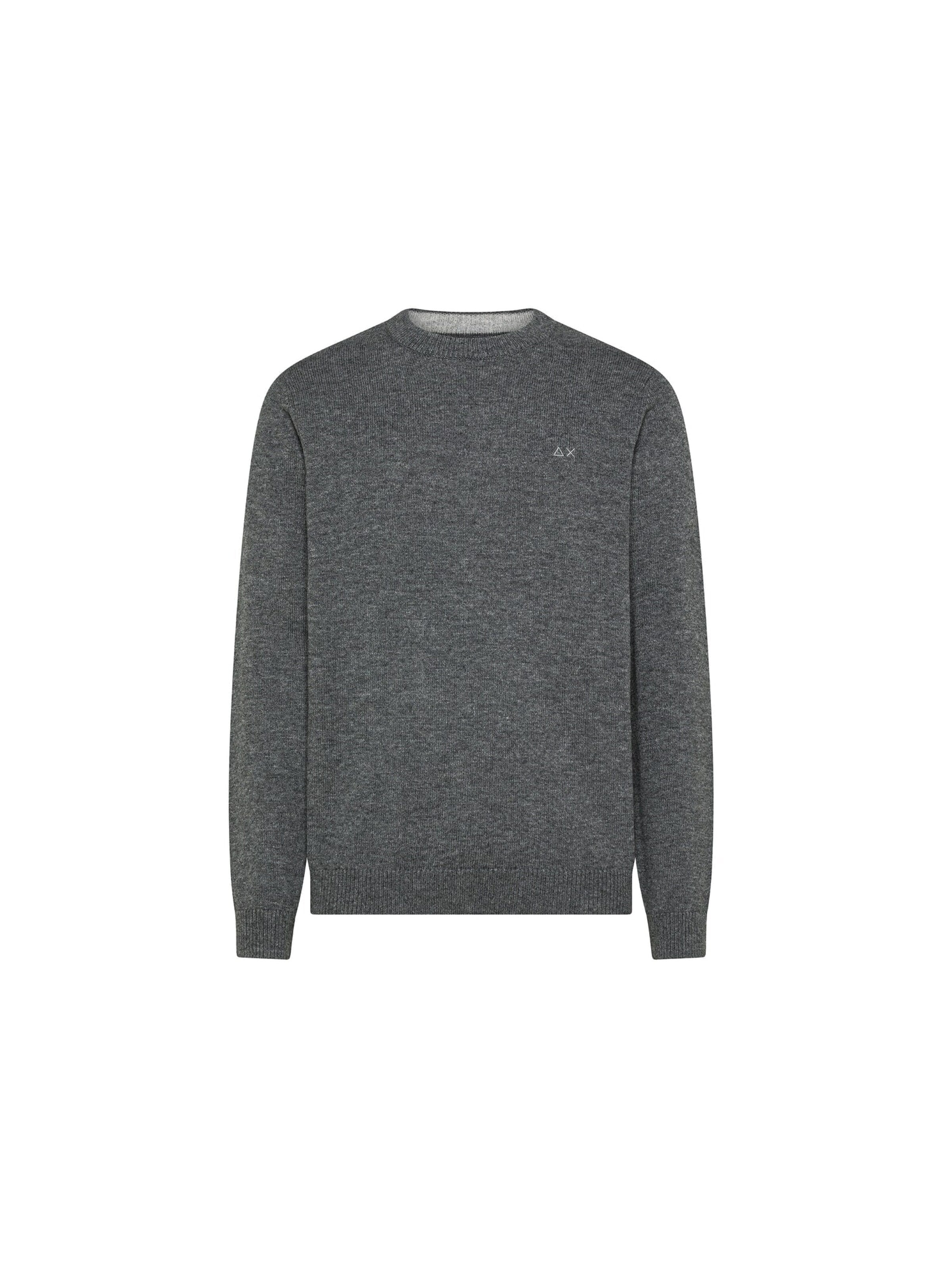 SUN68 Sweater 'Men's Crew Neck Sweater in Wool and Cashmere' in Grey: front