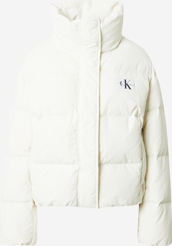 Calvin Klein Jeans Winterjas in Wit: voorkant