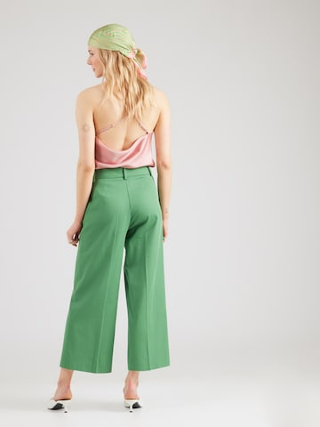Wide Leg Pantalon à plis MORE & MORE en vert