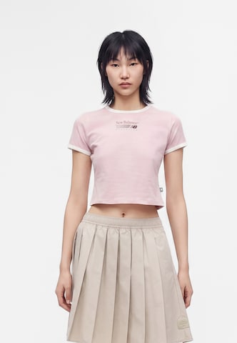 Tricou de la new balance pe roz: față