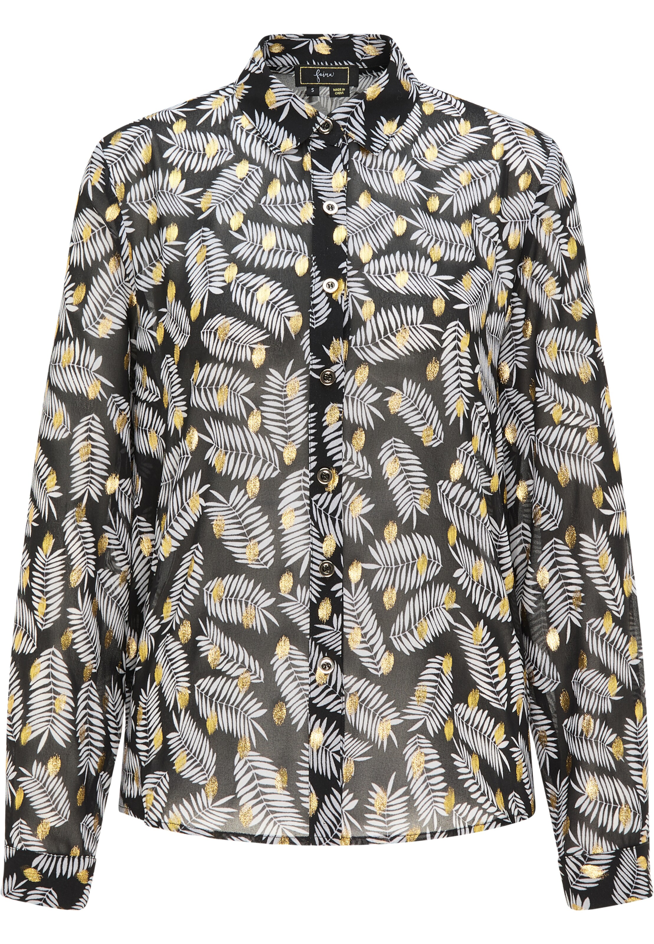 faina Blouse in Zwart: voorkant