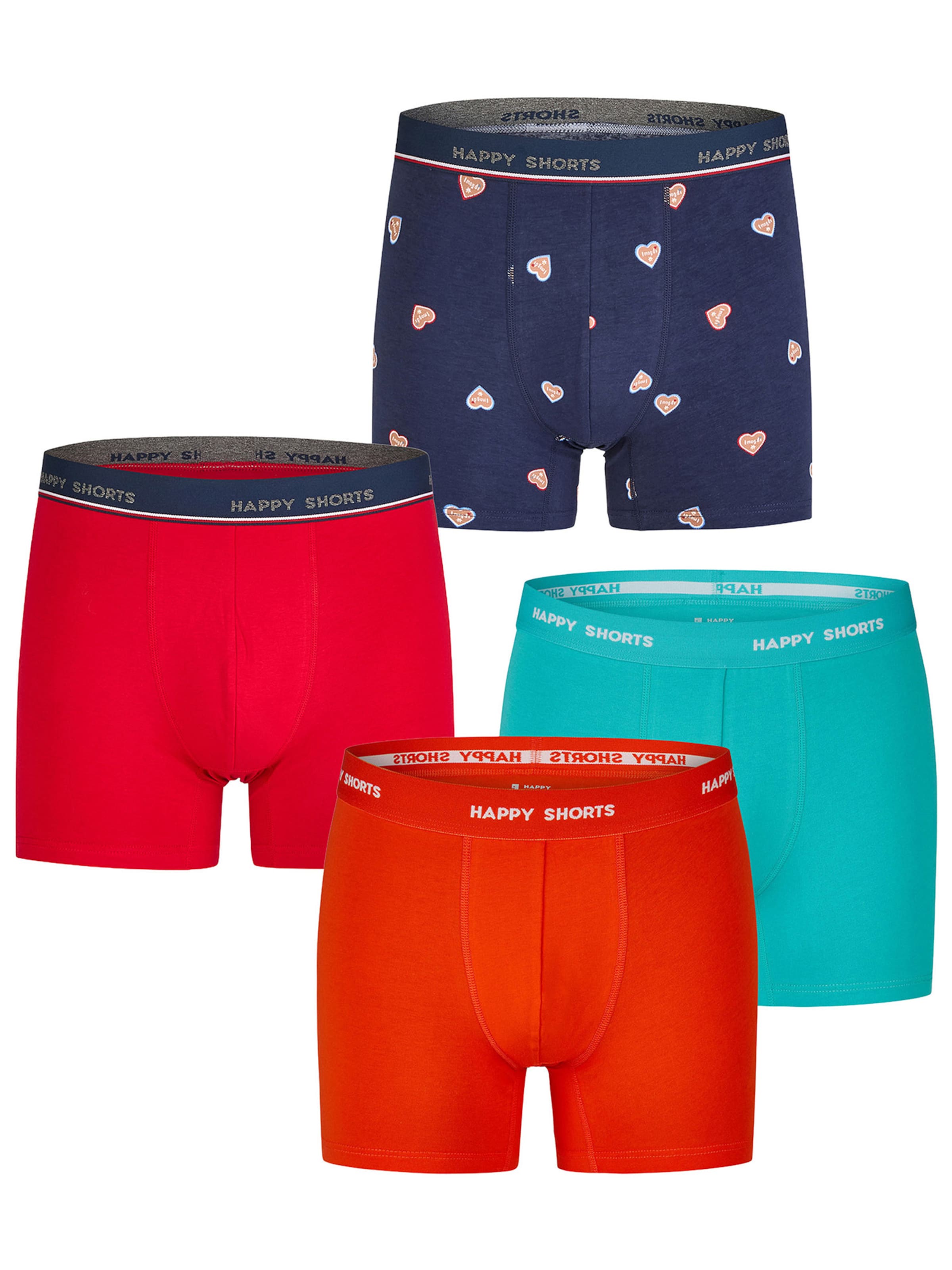 Boxers ' Colourful Print Sets ' Happy Shorts en bleu : devant