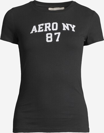 AÉROPOSTALE T-shirt 'AUG AERO NY 87' i svart: framsida