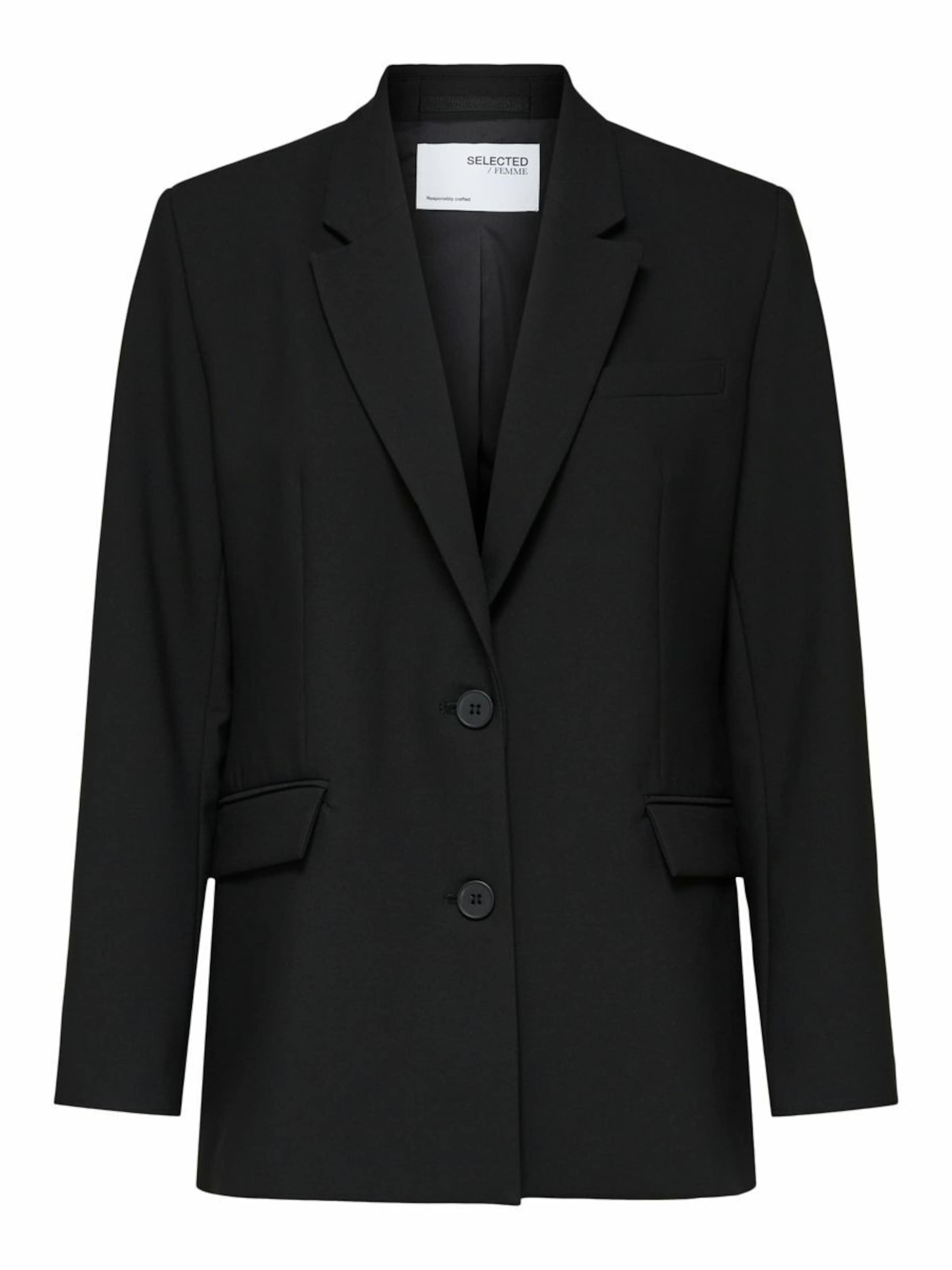 SELECTED Блейзър 'Rita' в черно: отпред
