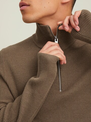 JACK & JONES Sweater 'Perfect' in Brown