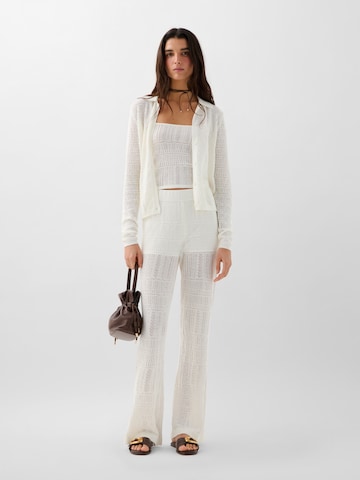 Scalpers Pointelle White Cardigan ' ' in Weiß: Vorderseite