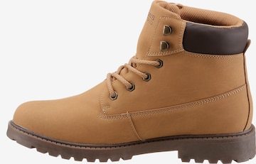 Man's World Lace-Up Boots in Brown: front