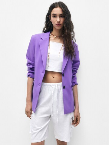 Pull&Bear Blazer in Purple: front