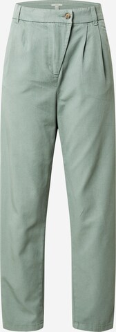 ESPRIT Pleat-front trousers in Green: front