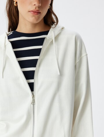 Koton Zip-Up Hoodie in White