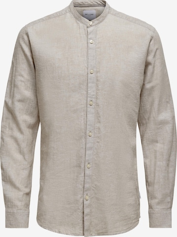 Only & Sons - Ajuste estrecho Camisa 'Caiden' en beige: frente