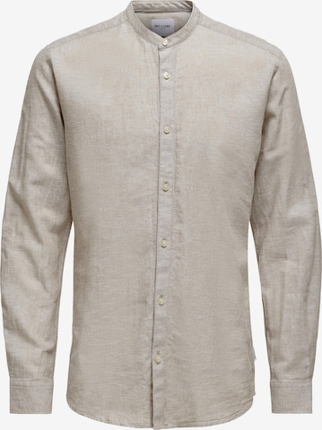 Coupe slim Chemise 'Caiden' Only & Sons en beige : devant