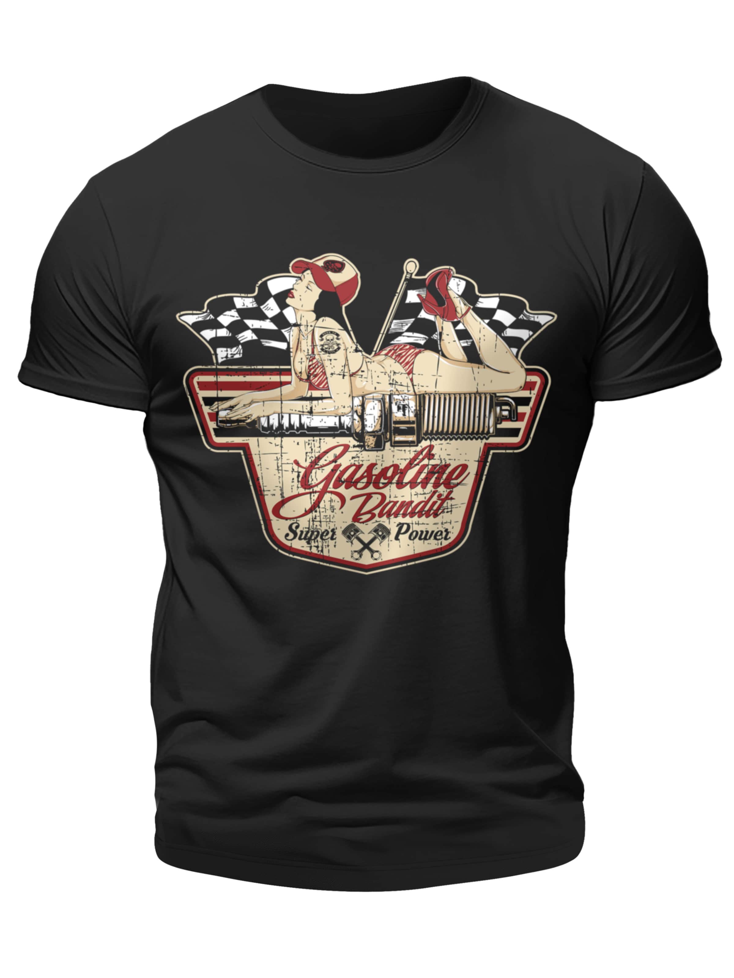 Gasoline Bandit Shirt 'Super Power' in Black: front