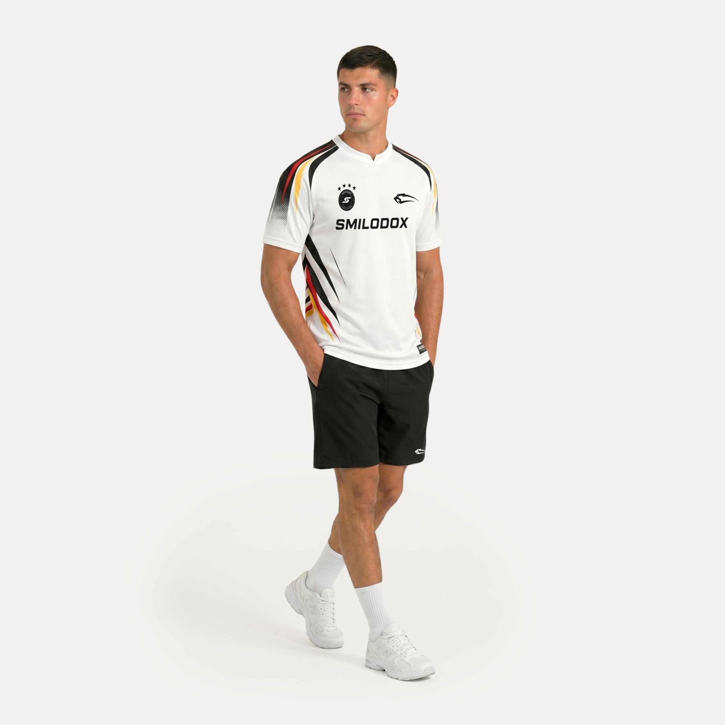 Smilodox Trikot ' Deutschland ' in Weiß: Vorderseite