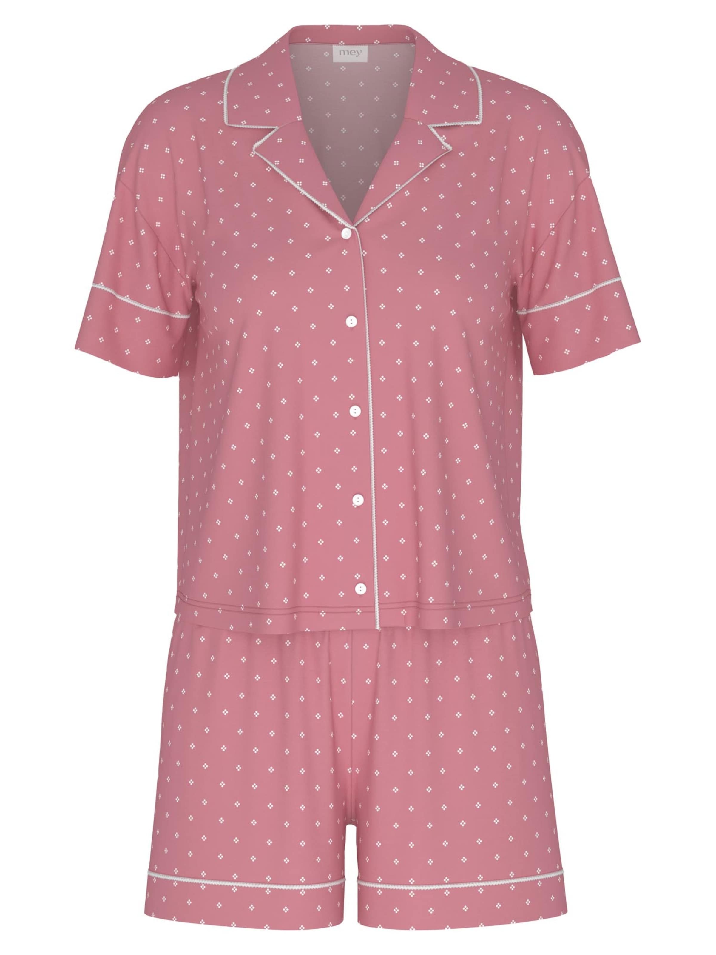 Pyjama 'Crochet Dots' Mey en rose : devant