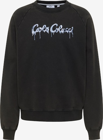 Carlo Colucci Sweatshirt ' Erspamer ' in Zwart: voorkant