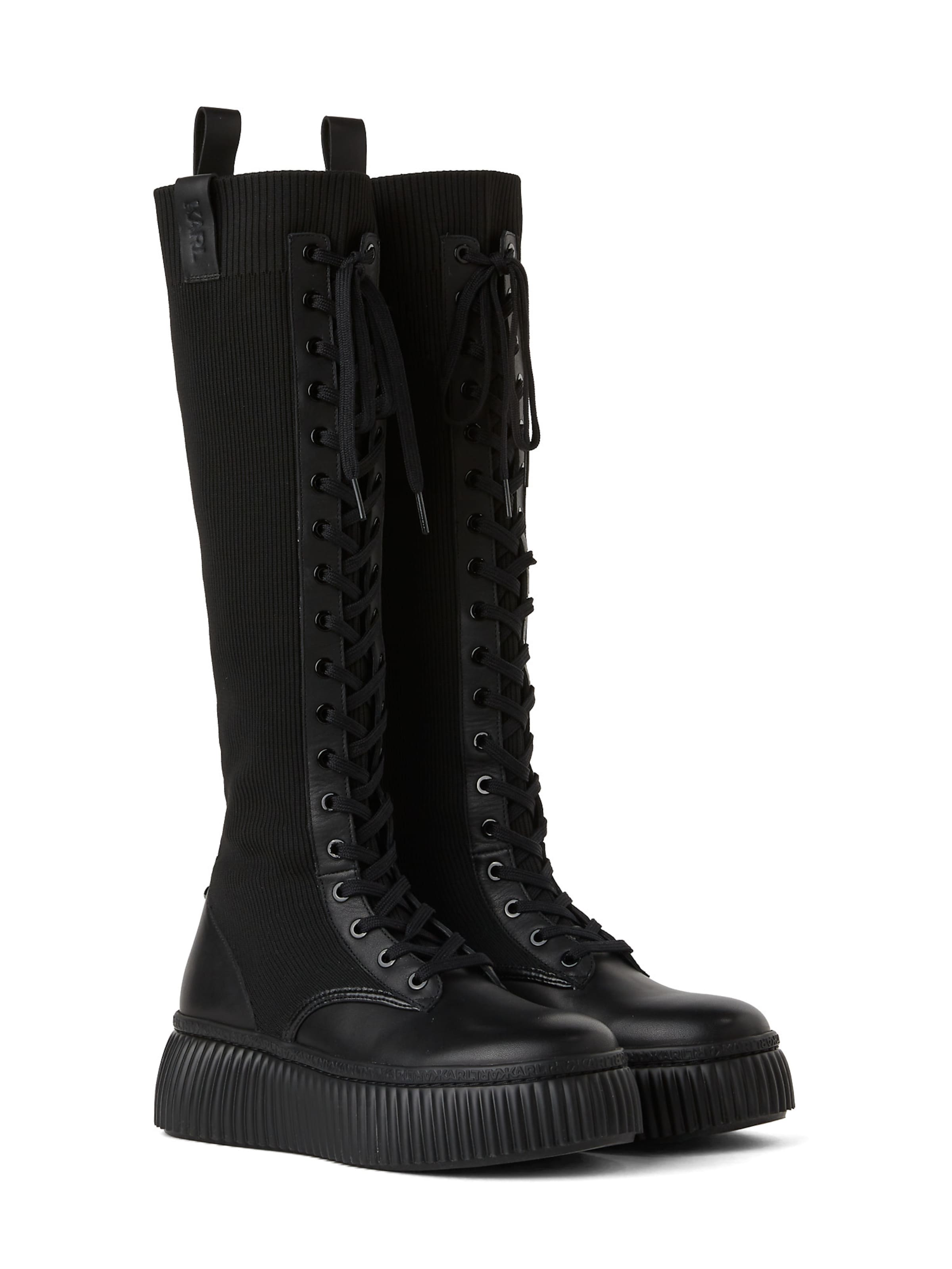 Bottes à lacets Karl Lagerfeld en noir