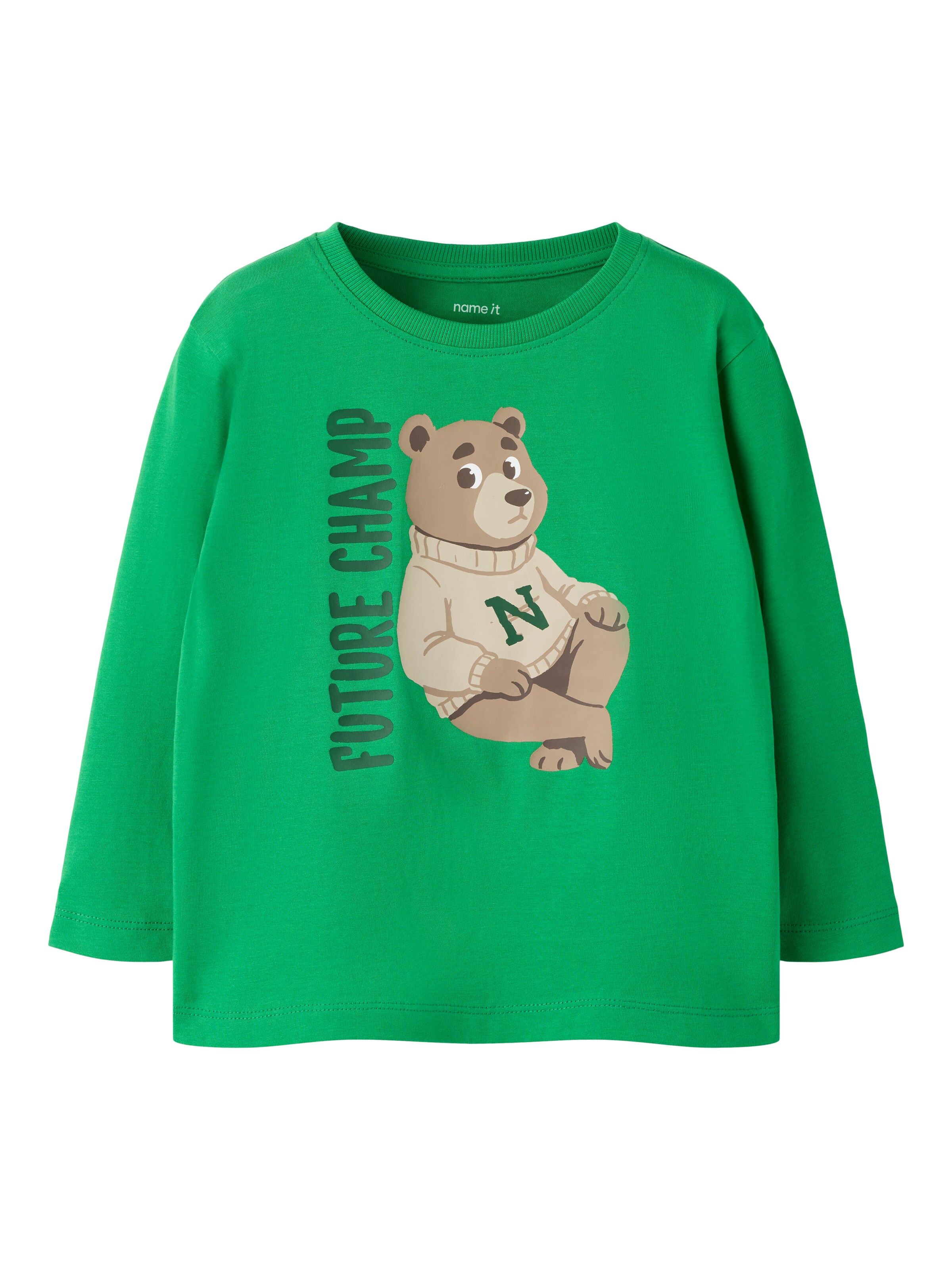 NAME IT T-Shirt 'NMMNIKOLAI' en 122-128 en cappuccino / noisette / vert gazon / vert foncé, Vue avec produit