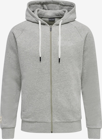 Hummel Athletic Zip-Up Hoodie in Grey: front