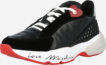 Sneaker bassa di Love Moschino in nero: frontale