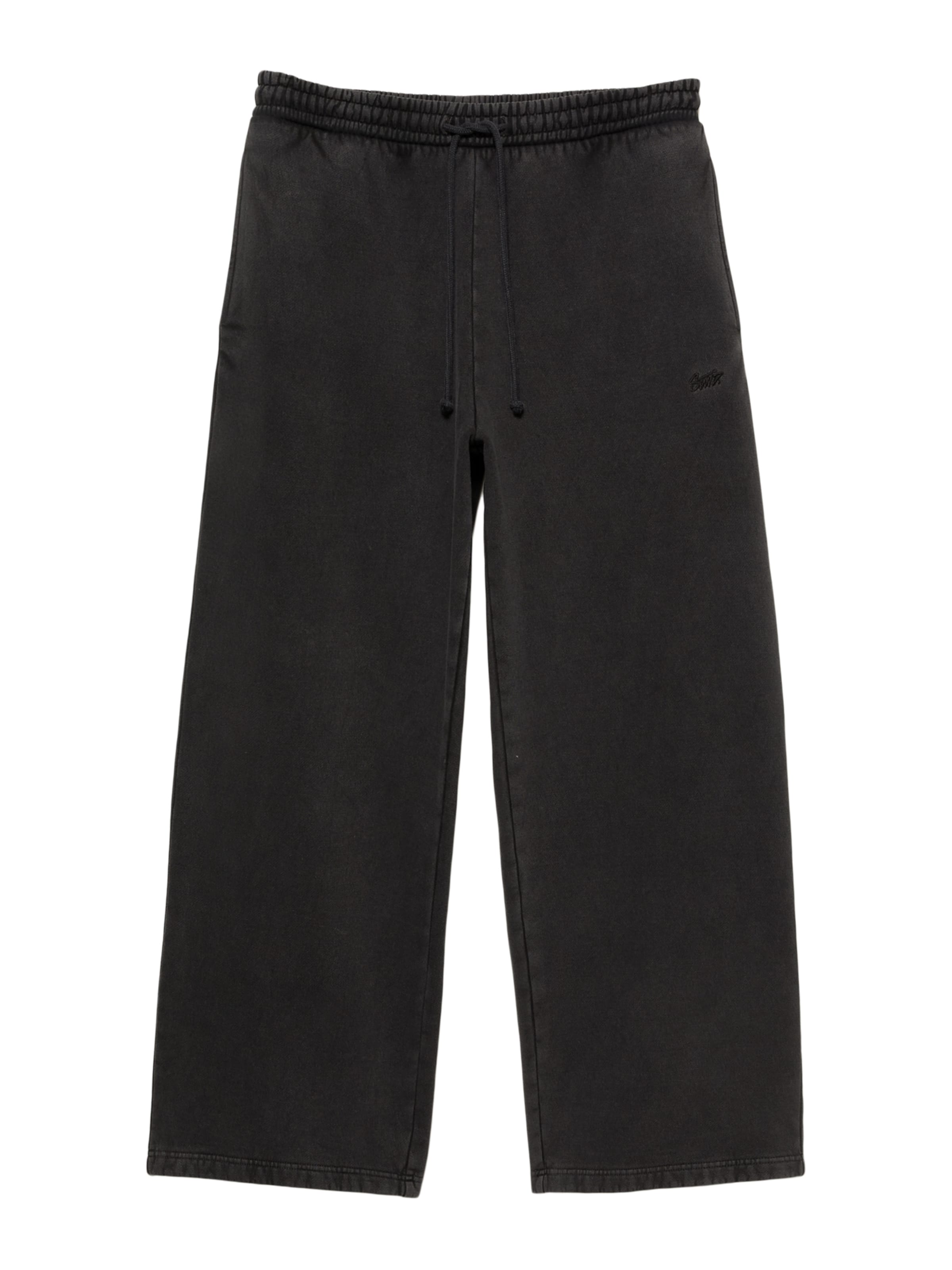 Pull&Bear Wide Leg Bukser i sort: forside