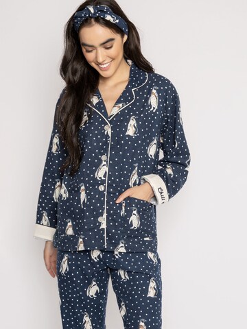 PJ Salvage Pyjama ' Flanell ' in Blau