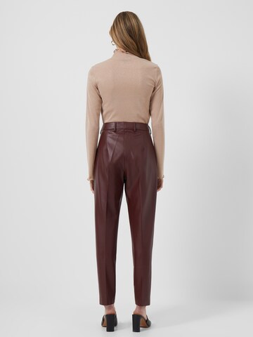 FRENCH CONNECTION Tapered Trousers with creases 'Crolenda' in Brown