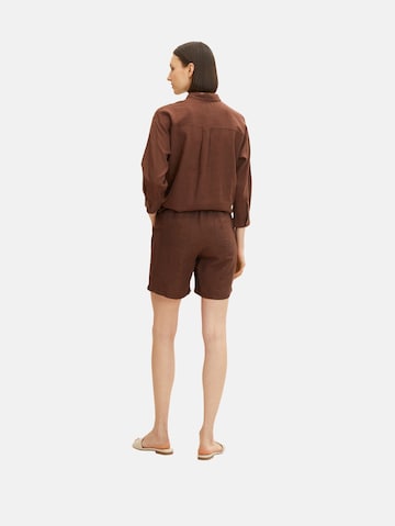 TOM TAILOR Loose fit Pleat-Front Pants in Brown