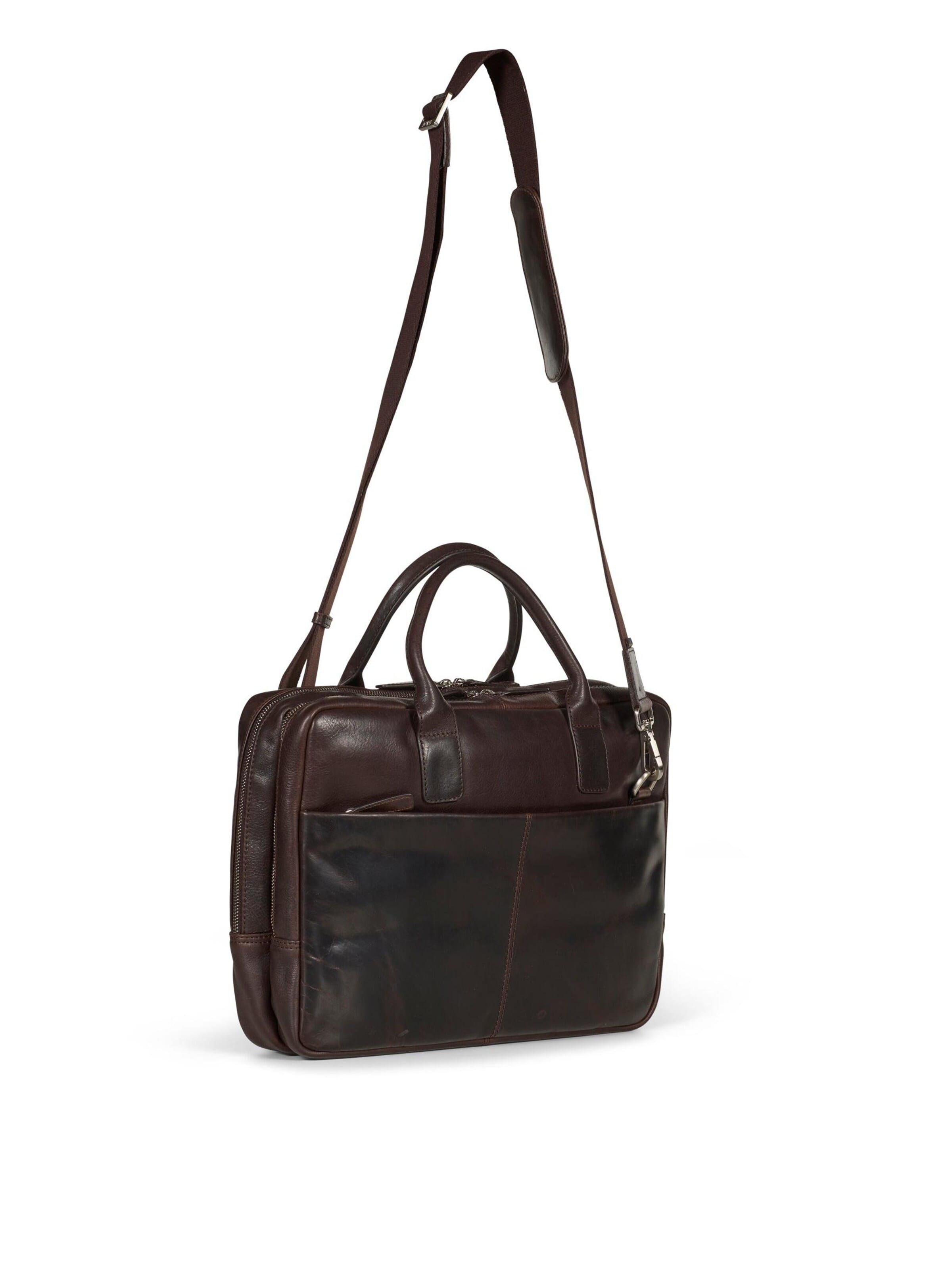 Howard London - Bolsa para portátil 'Laptop Bag Stanley Dark Brown' en marrón