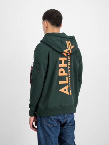 ALPHA INDUSTRIES Sweatjacke 'Backprint' in Grün