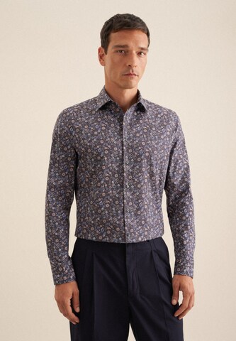 SEIDENSTICKER Slim fit Business shirt 'Smart Essentials' in Brown: front