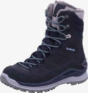Bottines à lacets 'Schnürstiefel Damen 420417 6917 Rauleder in blau' LOWA en bleu : devant