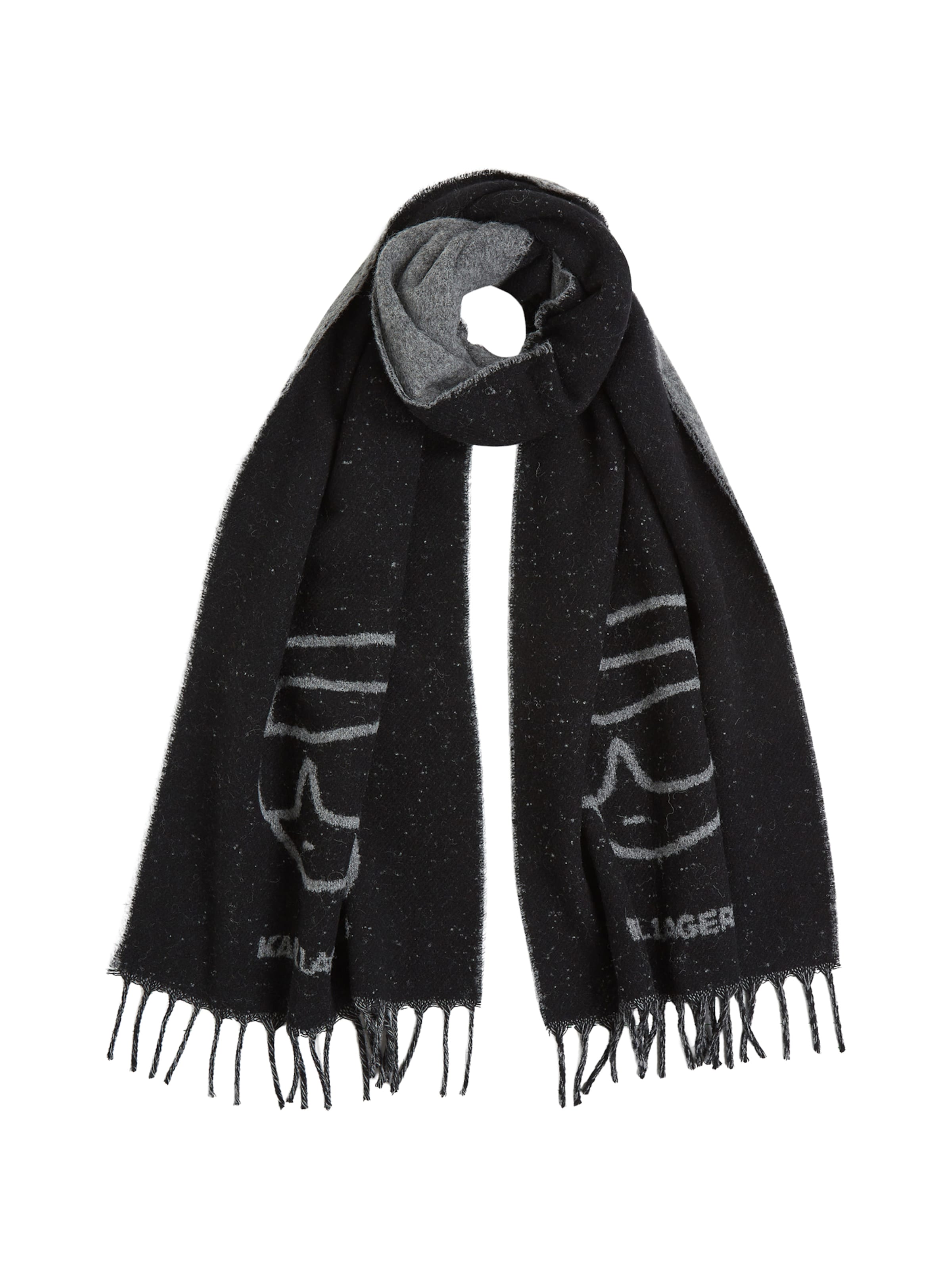 Karl Lagerfeld Sjaal &#x27;IKON&#x27; in Zwart: voorkant