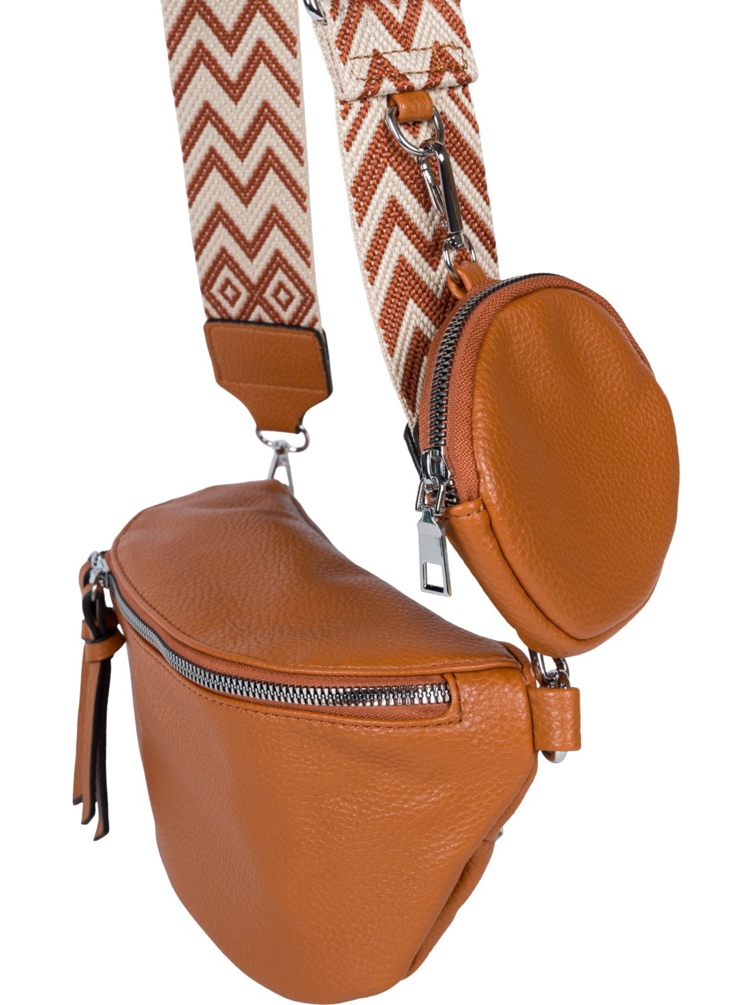 styleBREAKER Umhängetasche '2-Teiliges Set Halbmond Crossbody Bag'‌‌‌‌ in Braun