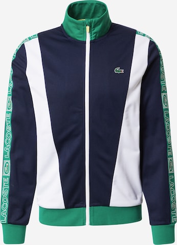 Lacoste Sport Athletic Zip-Up Hoodie in Blue: front