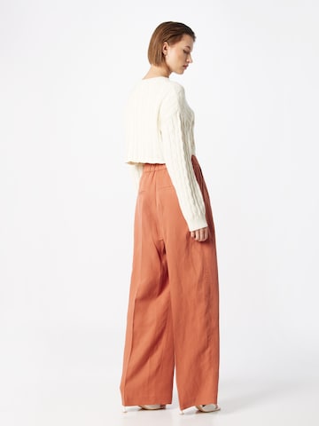 s.Oliver BLACK LABEL Wide Leg Bukser med lægfolder i orange