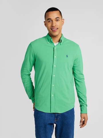 Polo Ralph Lauren - Ajuste estrecho Camisa en verde: frente